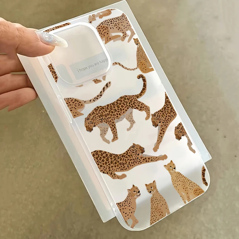 Para iPhone 17 16 15 14 13 12 11 Pro Max Air Funda elegante con estampado de leopardo mate TPU Funda para iPhone XS Max X XR 7 8 Plus 16E Funda - imagen 2