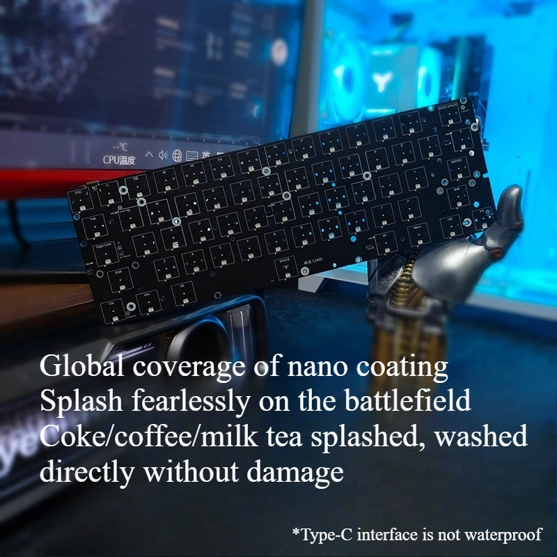 H60PRO 61 teclas interruptor magnético placa PCB RGB posición de luz de alto brillo Gh60 accesorios de teclado mecánico para juegos 60 diseño - imagen 2