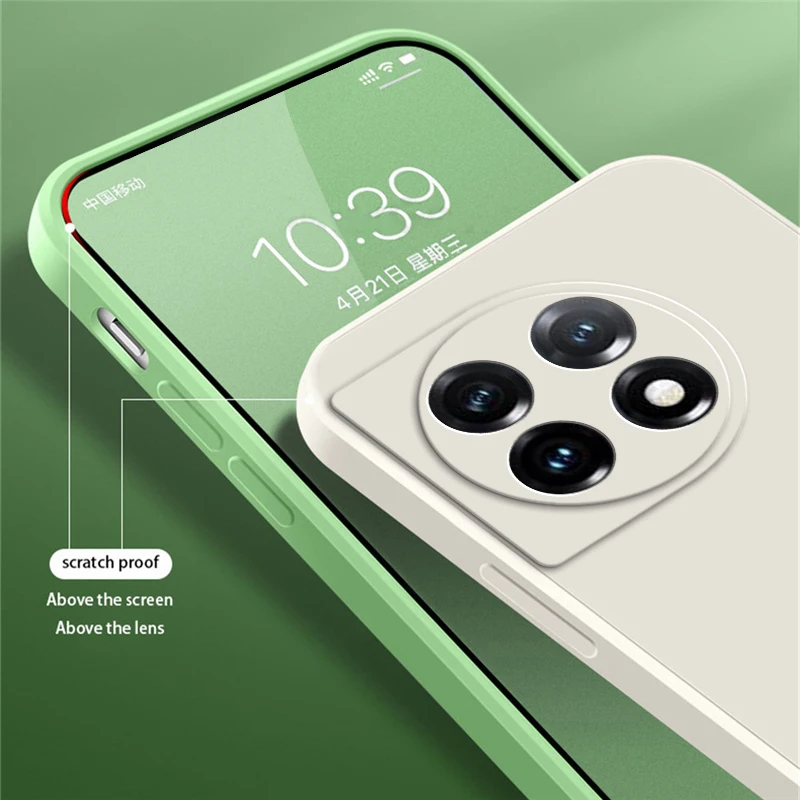 Funda de teléfono de silicona líquida cuadrada Original para Oneplus 11 R 11R, funda protectora suave 360 a prueba de golpes, carcasa móvil Oneplus11 - imagen 5
