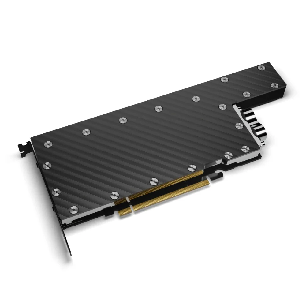Alphacool ES bloque de agua de cobre/carbono para Nvidia H100 80GB HBM PCIe 5,0 enfriador de tarjetas gráficas con placa posterior - imagen 2