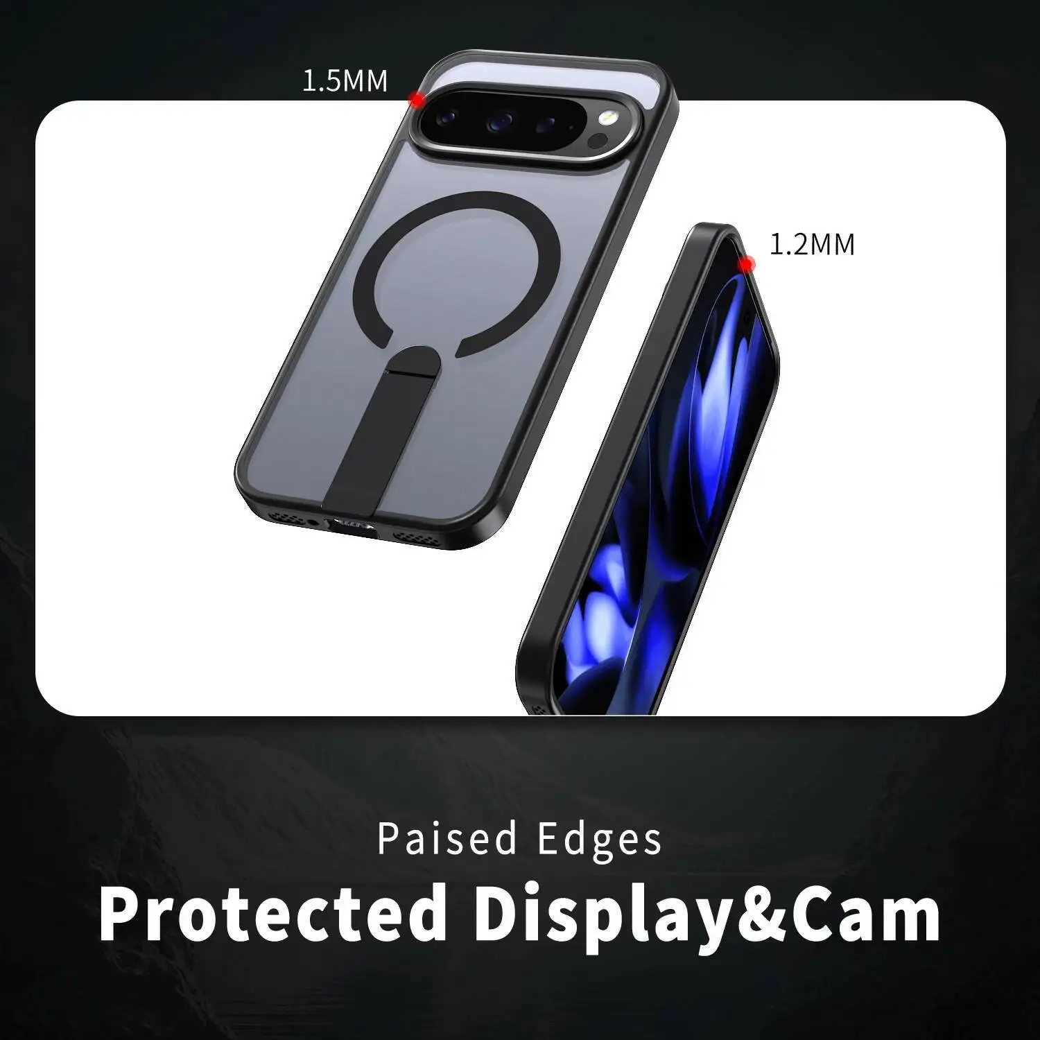 Funda de teléfono con armadura magnética y soporte plegable de lujo para Google Pixel 10 9 Pro 10XL 9XL 9A, funda protectora híbrida para pc a prueba de golpes - imagen 5