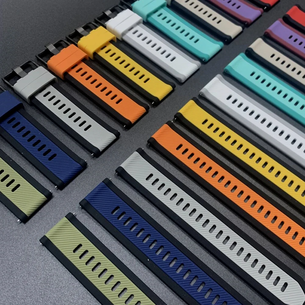 Correa de silicona para reloj inteligente AMAZFIT BALANCE2/BIP 6 5/GTR, pulsera de repuesto para Samsung Galaxy Watch3, correa deportiva de 45mm y 46mm, 22mm - imagen 5