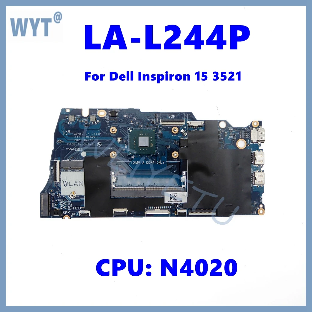 Placa base para ordenador portátil LA-L244P para Dell Inspiron 15 3521 placa base para portátil con CPU N4020 CN-0NCXC4 100% probado OK - imagen 2