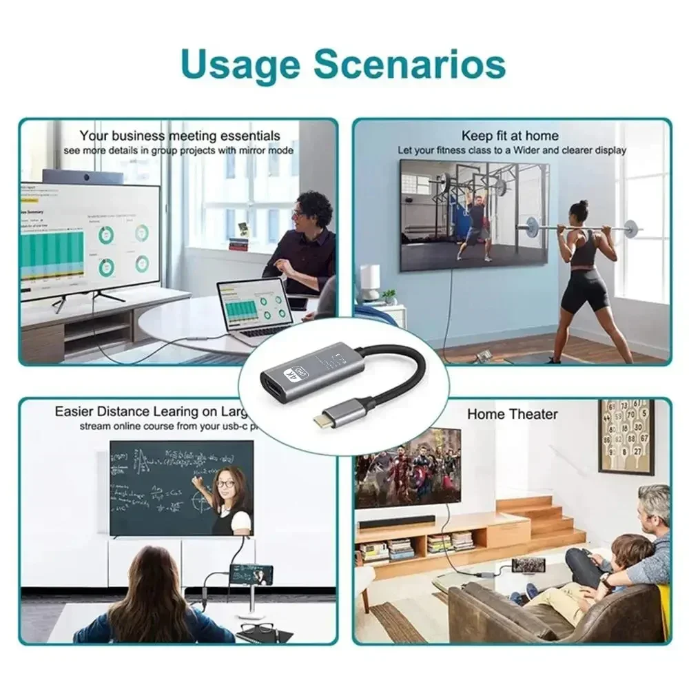 Adaptador 8K 60Hz tipo C a HDMI USB 3,1 HUB Cable convertidor HDTV para MacBook Samsung portátil tableta teléfono a TV Monitor proyector - imagen 2