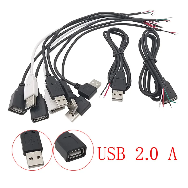 1 Uds Micro USB/Tipo C/USB 2,0 A conector de Cable macho hembra Cable de alimentación USB 2/4 pines DIY cables de extensión de datos de carga - imagen 4