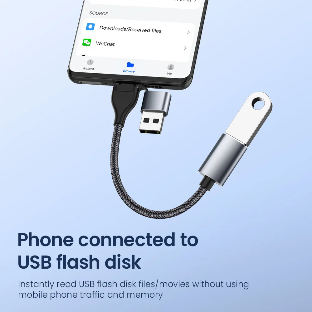 Adaptador de teléfono USB C OTG 2 en 1, Cable macho A hembra 2,0, para Samsung, Xiaomi, teléfono, portátil y tableta - imagen 2