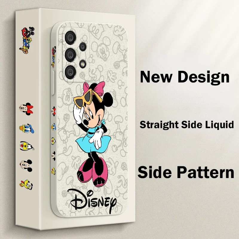 Funda de teléfono Mickey Mouse Minnie para Samsung A55 A53 A33 A52 A32 A71 A51 A21S A35 A25 5G Funda de cuerda izquierda líquida - imagen 4