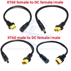 Cable adaptador XT60 a DC 5,5 × 2,1/2,5 mm para drones FPV