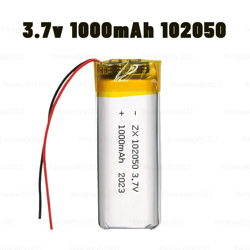Baterías de polímero de litio de 102050 mAh, batería Lipo recargable de 1000 V para navegador GPS, DVD, Mp3/mp4, equipo de belleza médica, 3,7
