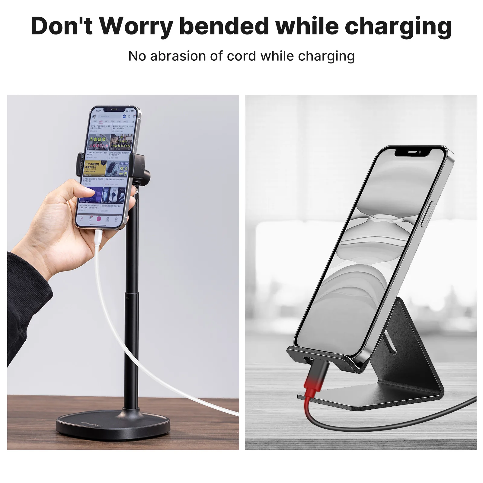 VIJIM HP004 Soporte de teléfono ajustable Compatible con transmisión en vivo Cocina Vlog Shot Soporte de mesa para soportes de teléfono inteligente - imagen 4