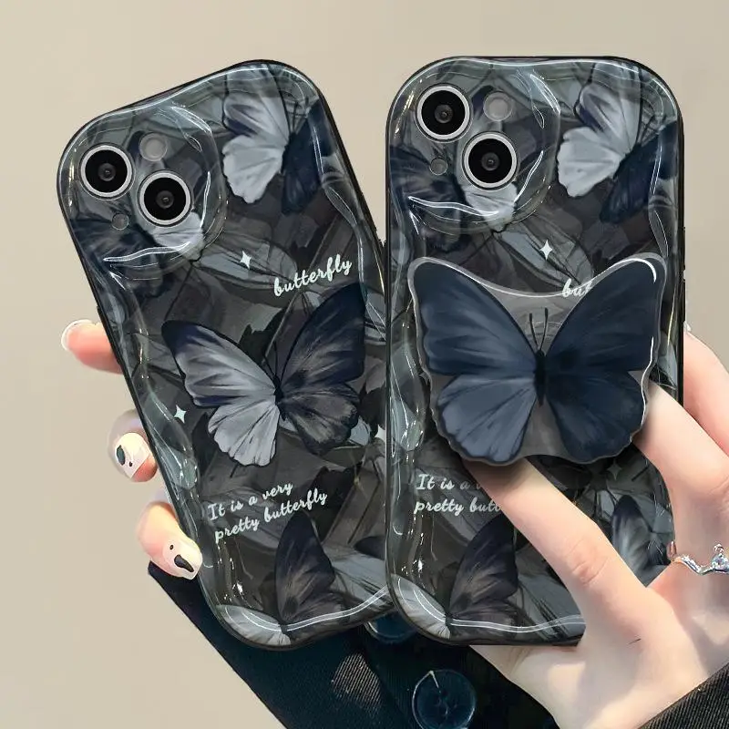 Funda 3D con soporte de mariposa y flores para Xiaomi, carcasa para POCO X5, X3, X6 Pro, X4, NFC, F3, F4, X4, GT, M3, M4, M6 Pro, MI 12, 11 Lite, 5G, NE, 12T, 14 - imagen 5
