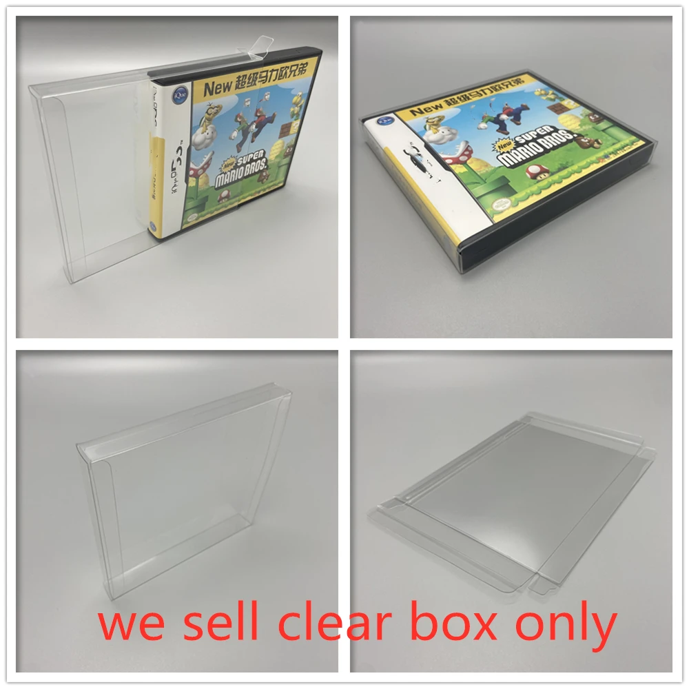 Protector de caja PET para iQue New Super Mario Bros, 10 unidades Cajas de colección transparentes para Nintendo NDS, carcasa de juego, vitrina transparente