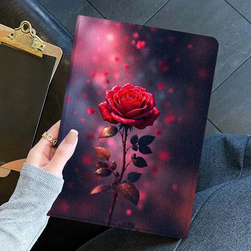 Hermosa funda de arte rosa para iPad Pro Mini 1 2 3 4 5 6 7 7ta generación 12,9 10,5 13 11 7,9 8,3 M4 pulgadas funda para tableta