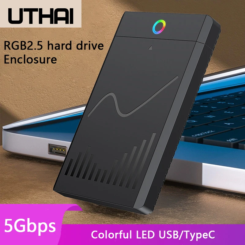 UTHAI Caja SSD sin herramientas de 2,5 pulgadas USB 3,0/3,1/2,0 tipo C Caja de unidad de estado sólido externa para portátil para expansión de almacenamiento - imagen 2