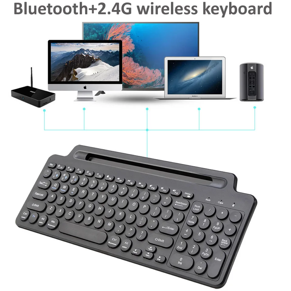Teclado membrana Bluetooth 2.4G multimedia