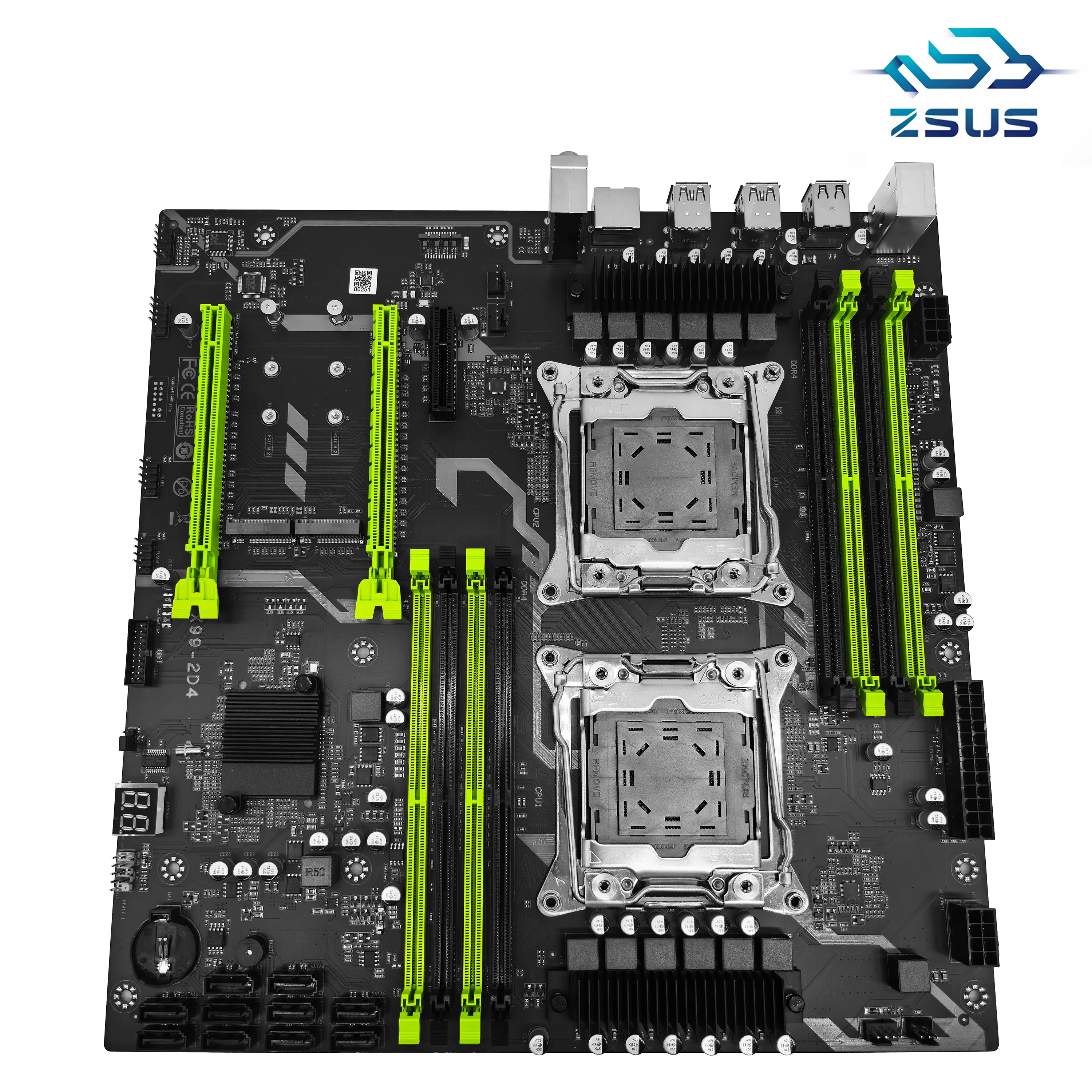 ZSUS X99 placa base Dual C612 Chip CPU M.2 LGA 2011 V3 E-ATX USB3.0 SATA3 8 DIMM DDR4 compatible con ranura para procesador Xeon 2011-3 - imagen 4