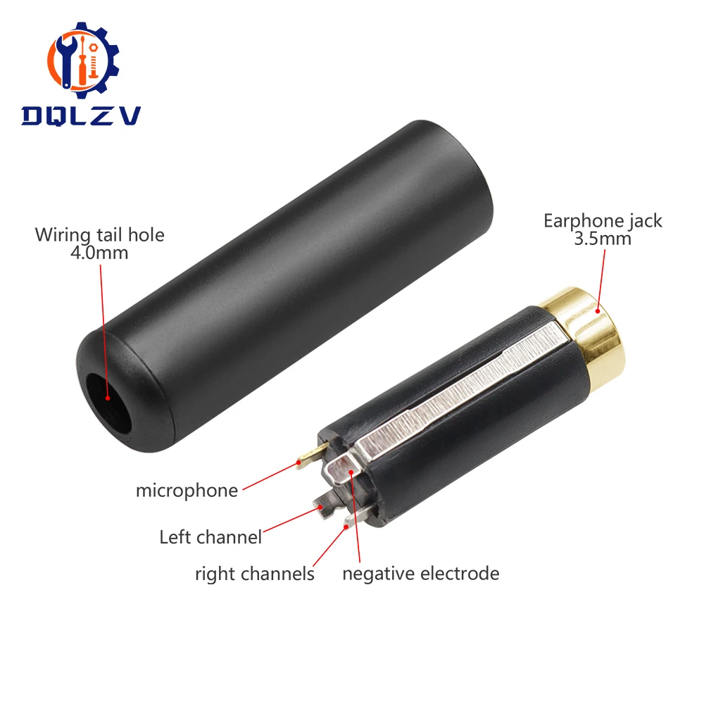 Nueva llegada conector de aluminio 3,5mm Audio hembra Jack 3,5mm 3 polos enchufe estéreo conector de cable chapado en oro auricular DIY - imagen 3