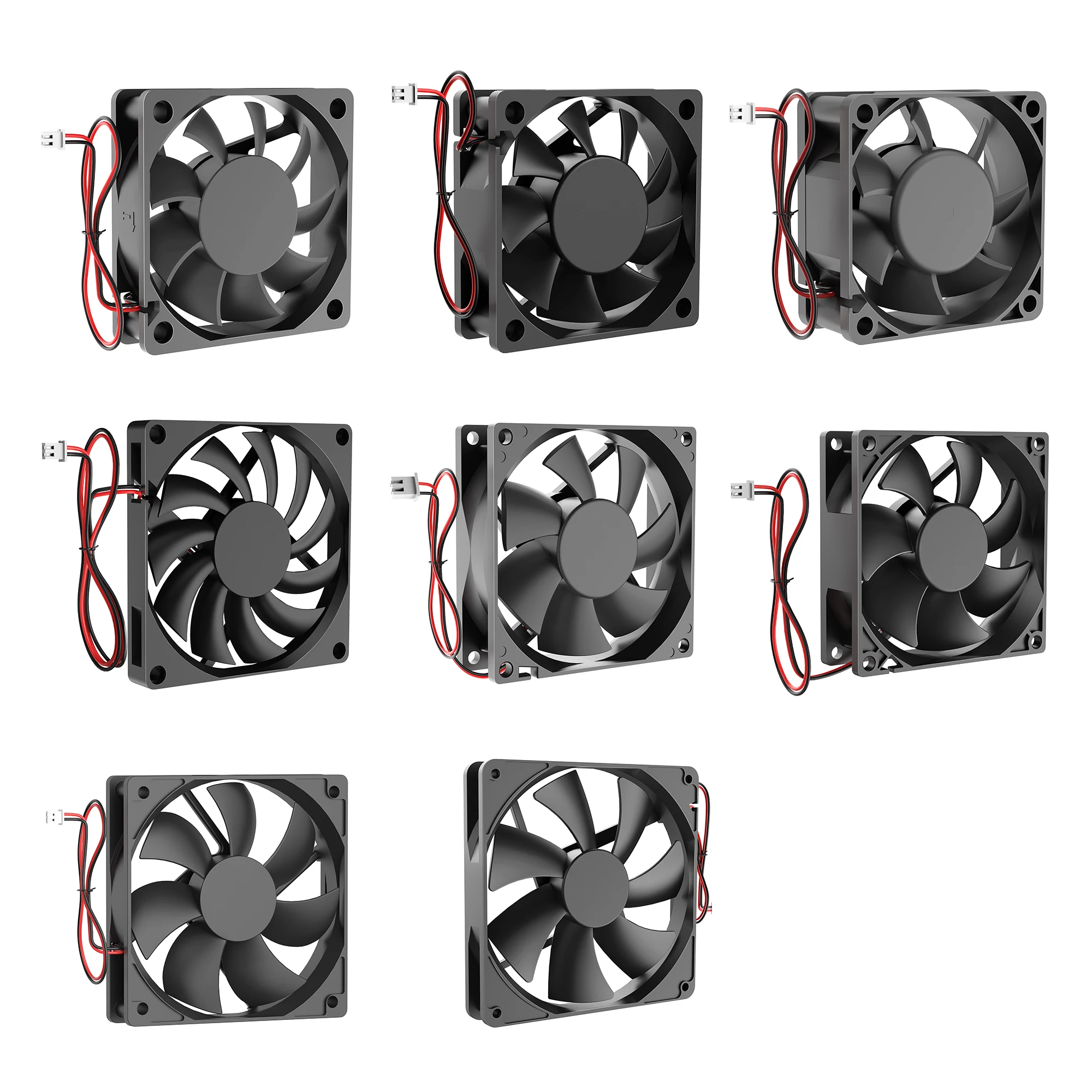 2 uds YOUNUON 25MM 30MM 40MM 50MM 60MM 80MM 90MM 120MM 140MM ventilador de refrigeración ventilador con cubierta de Motor sin escobillas ventilador silencioso con 2 pines 2 cables - imagen 4