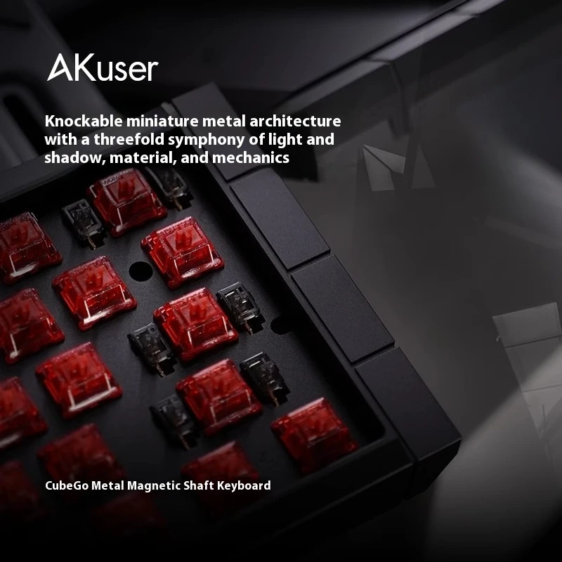 Carcasa de teclado mecánico Cube60, carcasa de teclado personalizada CNC de aluminio para wooting60 GATERON PCB, teclado para juegos de eje magnético, regalo - imagen 2