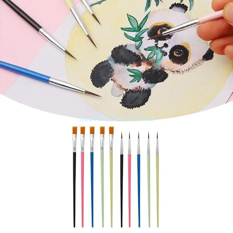 Y88B 50 Uds pinceles arte profesional pelos nailon suave punta fina cabeza cepillo redondo pincel artista - imagen 2