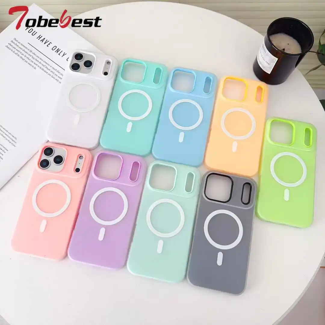 Funda de silicona Magsafe de Color caramelo para iPhone 17 Air 16e 16 15 14 Plus 13 12 11 Pro Max carga inalámbrica cubierta trasera mate - imagen 2