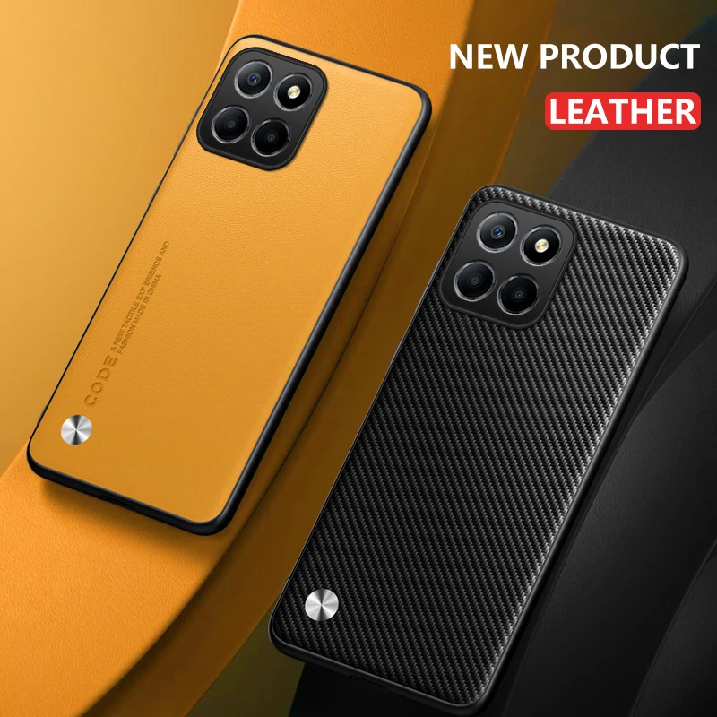 Funda de cuero para Huawei Honor X8b, funda protectora de silicona de lujo de fibra de carbono para teléfono HonorX8b LLY-LX1 LLY-LX2 LLY-LX3 Coque - imagen 4