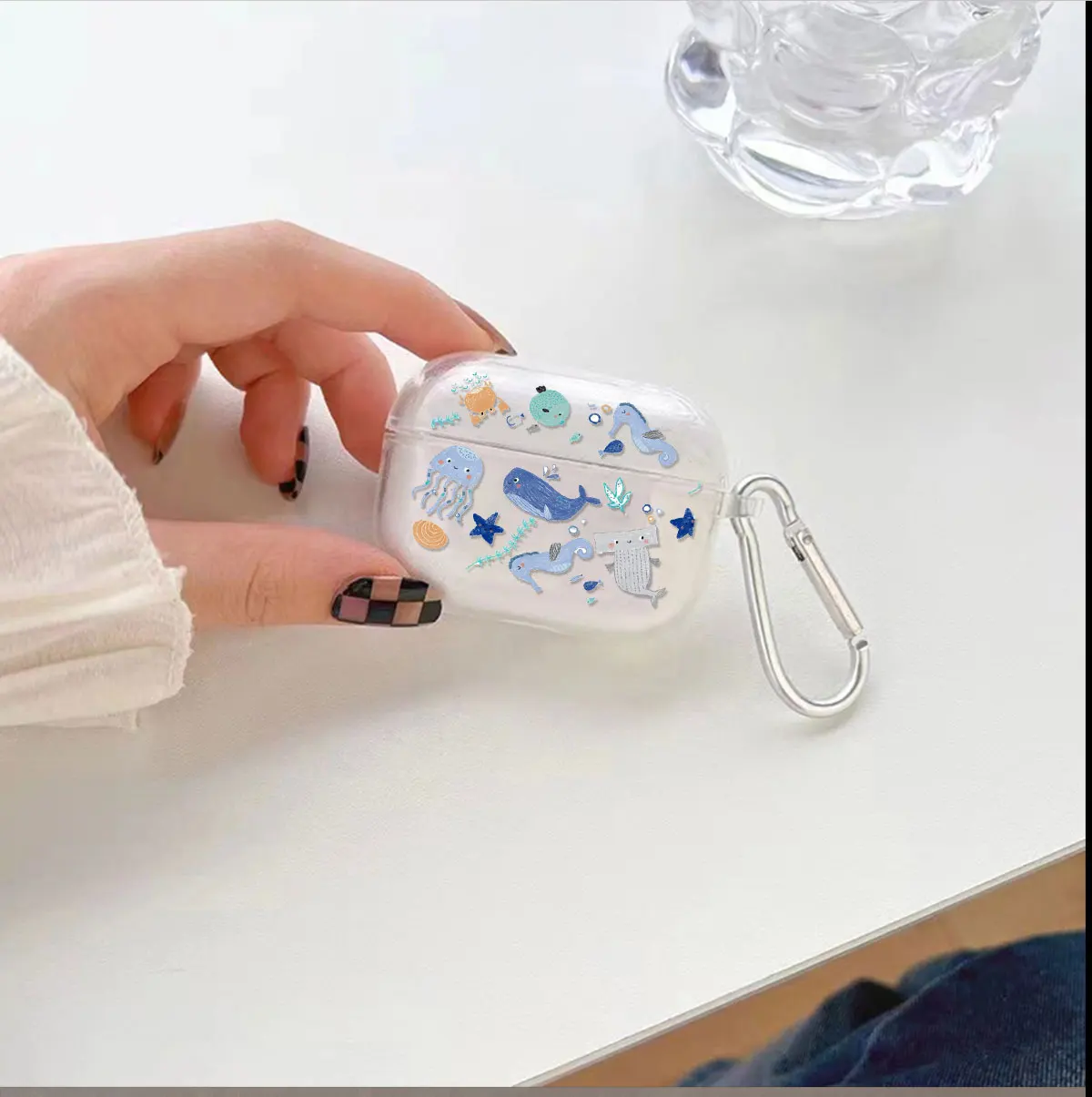 Funda para auriculares con tema marino, funda de silicona suave para Airpods Pro 3 con patrón oceánico, protección duradera para Airpods 4 3 2 - imagen 3