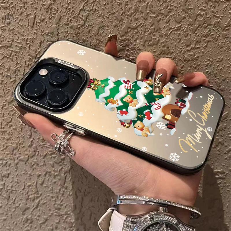 Funda mate con estampado de árbol de Navidad para iPhone 15 16 Pro Max 14 Plus 13 12 11 Pro Max 7 8 Plus XR X XS SE2, funda de teléfono a prueba de golpes - imagen 5