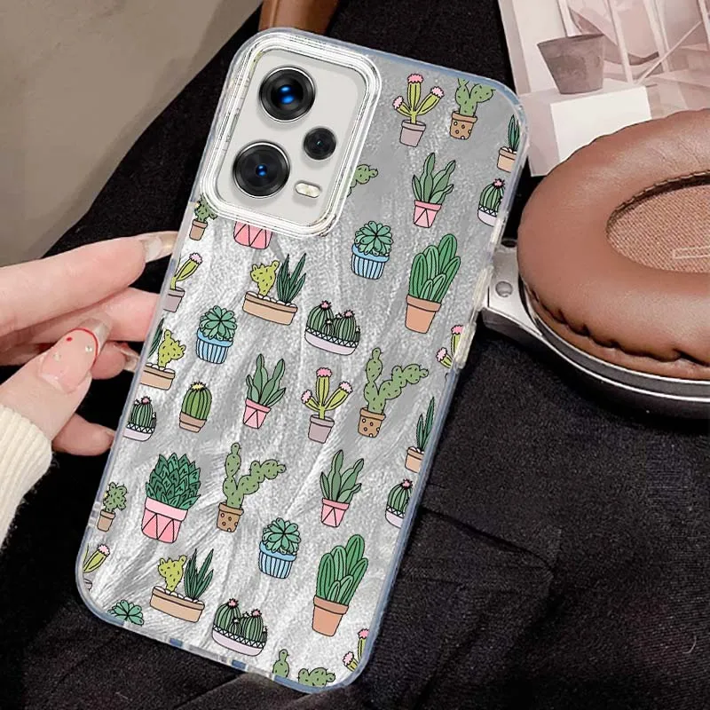 Funda con patrón de Cactus a la moda para Xiaomi Redmi 9 9A 9AT 9C 10A 9T 10 10X 11A 12C 12 13C 13R 14C, funda de teléfono con textura de pluma principal - imagen 5