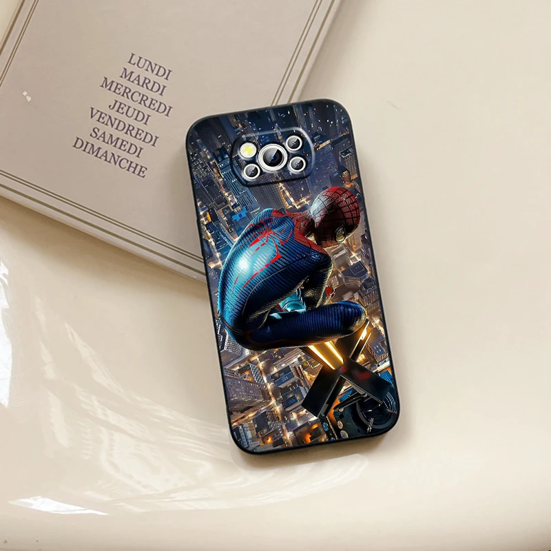 Marvel Hero Spider Man-Funda negra para teléfono móvil, carcasa para Xiaomi Mi Poco F5 F4 F3 X6 X5 X4 X3 M6 M5S M4 M3 C65 Pro GT NFC 5G - imagen 2