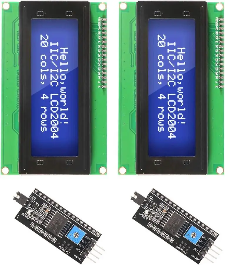 Módulo de retroiluminación azul IIC I2C TWI Serial LCD 2004, 2 piezas, 20x4, adaptador de interfaz I2C, Compatible con Raspberry Pi - imagen 5