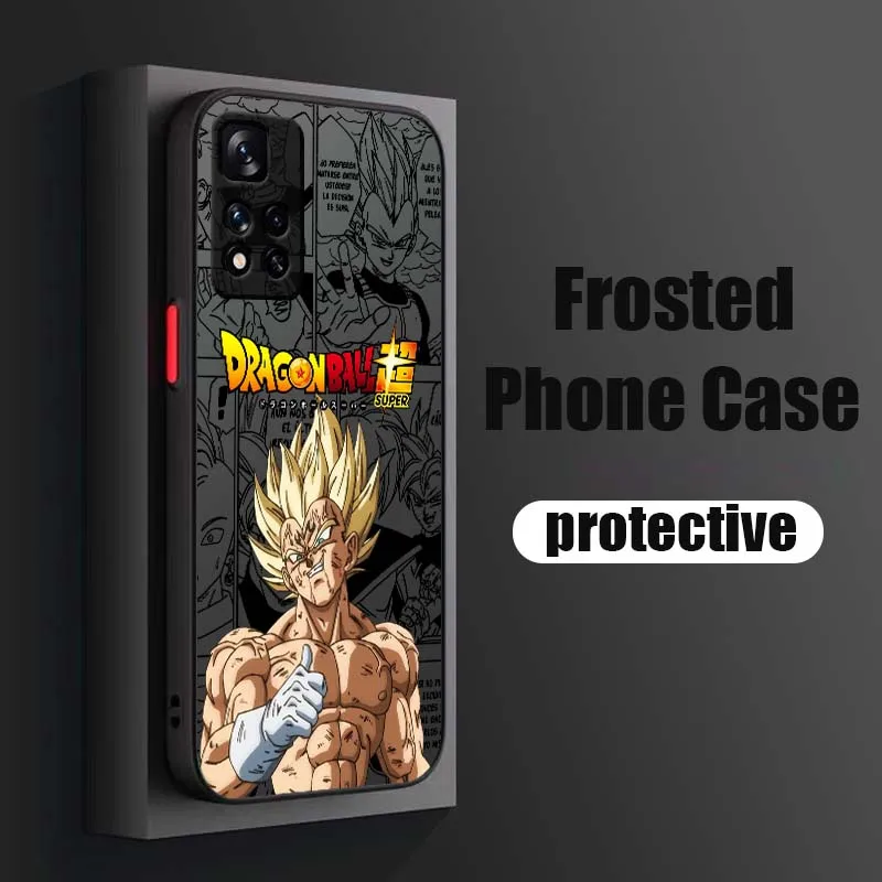 D-Dragon Ball Comic Vegeta Cool Cover para Xiaomi Redmi Note 14 13 12 11 10 9 Pro Plus 4G 5G funda de teléfono translúcida esmerilada - imagen 3