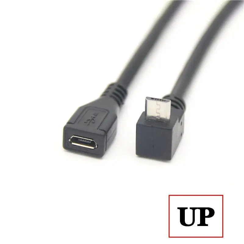 Cable de extensión Micro USB macho a hembra con curva de 90 grados de 25cm, Cable de datos macho a hembra para teléfono Android, Cable de extensión curvo - imagen 5