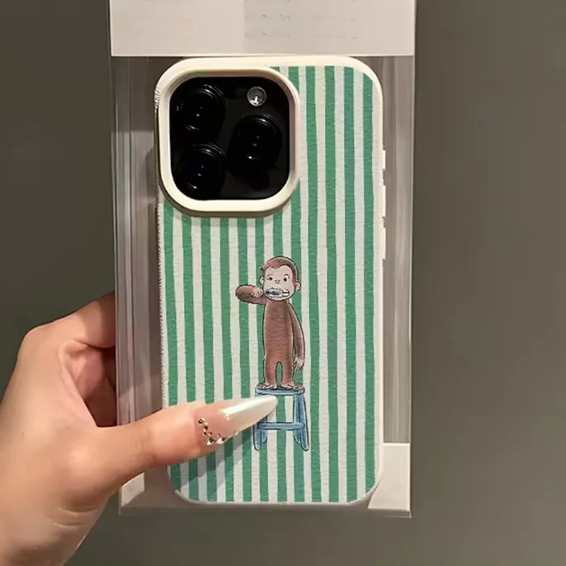 Funda de teléfono con diseño de mono a rayas, diseño de lichi para Xiaomi 14T 13T Pro 15 14 13, funda de silicona suave a prueba de golpes - imagen 5