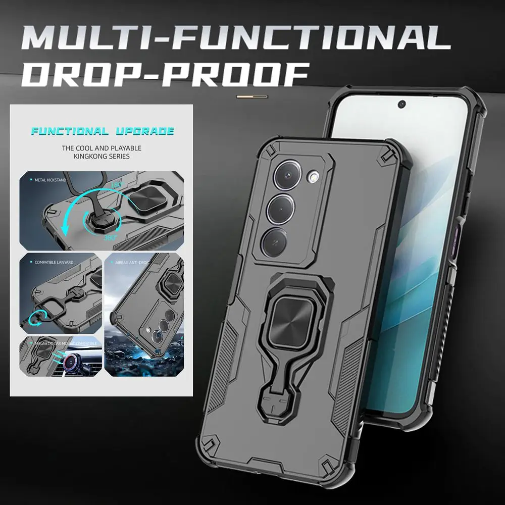 Para Xiaomi Redmi 15 5G 169mm Funda soporte magnético anillo armadura cubierta a prueba de golpes para Redmi15 Redmy 15 5G Cámara proteger Funda - imagen 2