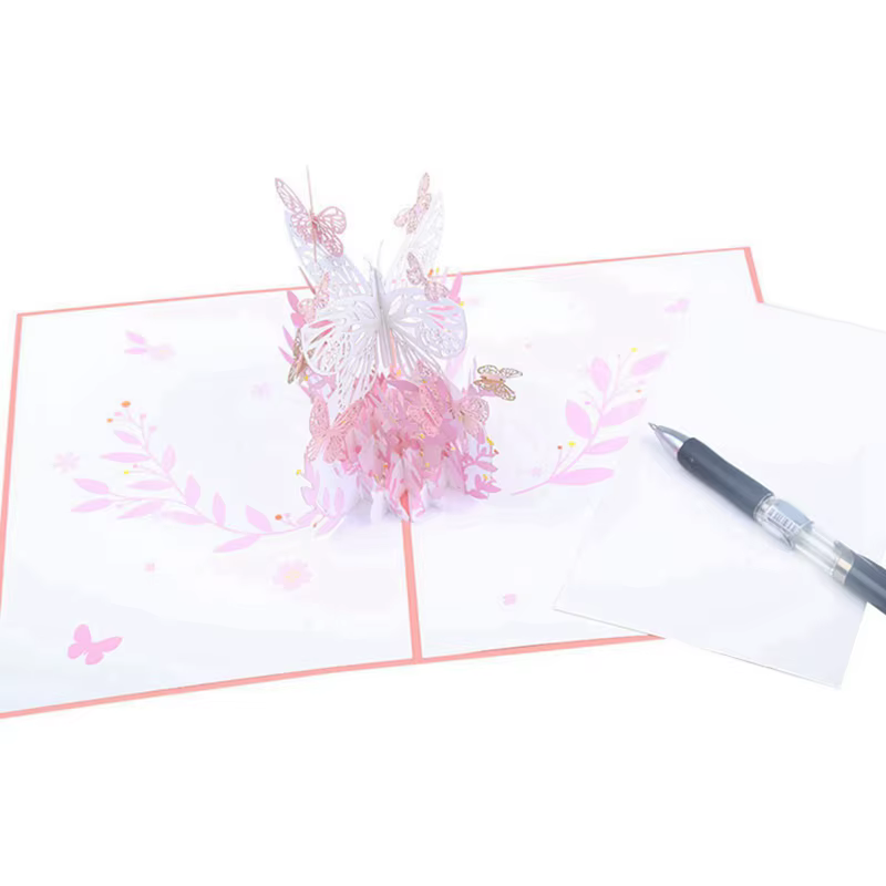 Tarjeta con diseño de mariposa, tarjetas de mariposa 3D hechas a mano, cumpleaños, aniversario - imagen 4