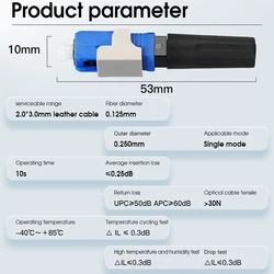 Conector rápido FTTH SC UPC/APC para fibra óptica modo único