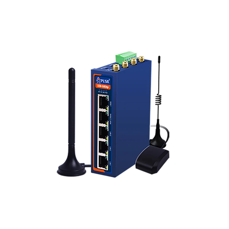 USR-G806p Módulo celular 4G mejorado enrutador Wifi industrial con RS232 + RS485 serie dual/5 puertos de red-1 WAN + 1WAN/LAN + 3LAN