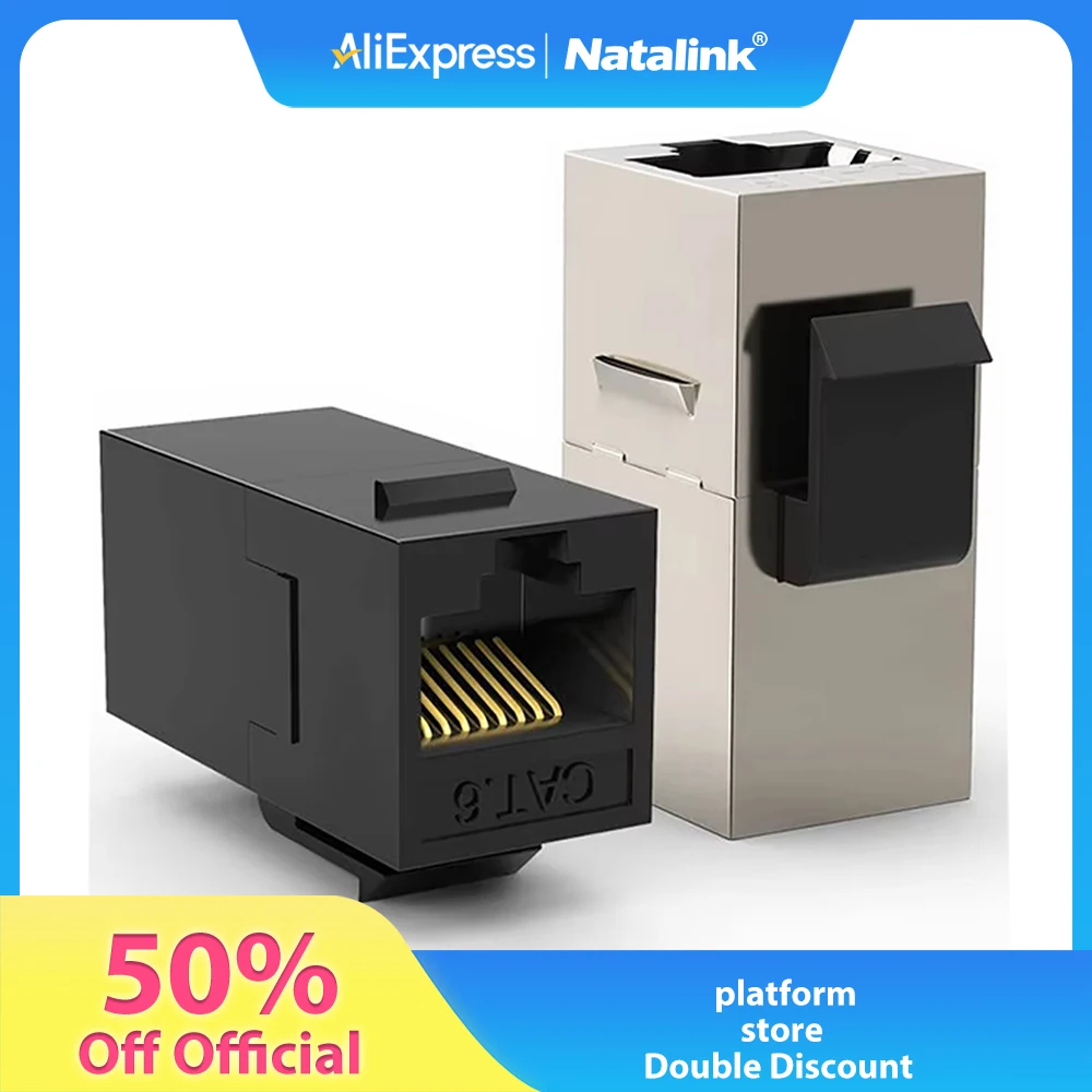 Natalink 10 Uds Keystone Jack Rj45 acoplador en línea para Cat7/CAT6A/CAT6/CAT5E acoplador de inserción hembra a hembra