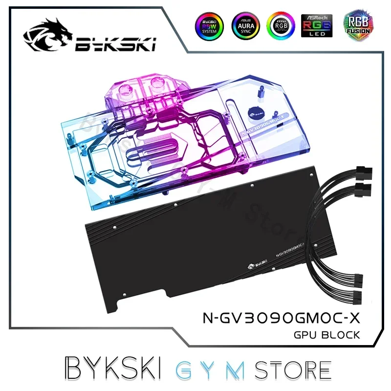 Bykski-bloque de agua GPU para Gigabyte 3090/3080 GAMING/EAGLE/VISION/tarjeta gráfica TURBO OC, radiador VGA, 5V/12V, N-GV3090GMOC-X