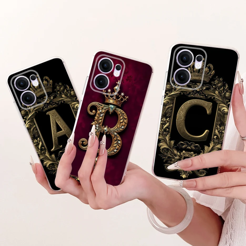Para Oppo Reno 13F 5G funda Reno13 FS CPH2699 elegante corona letras cubierta suave funda de teléfono delgada para Oppo Reno13 F 4G Reno13F Fundas