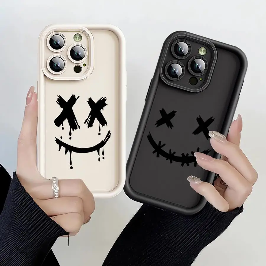 Funda de teléfono para Apple iPhone XS XR 11 16e 16 Plus 11Pro 15 Plus 13 Pro MAX 12 Mini 14 cubierta suave diablo sonriente - imagen 2
