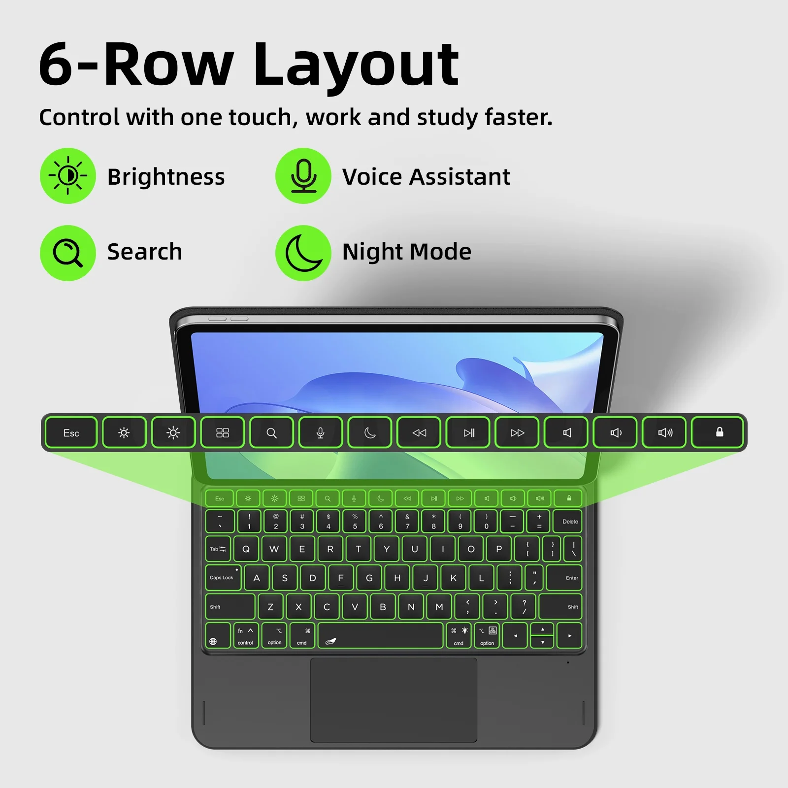 GOOJODOQ-funda con teclado mágico inteligente Pogo Pin para iPad Pro 11 Air 11 13 Air4/5/6, teclado Trackpad multitáctil con conexión directa - imagen 5