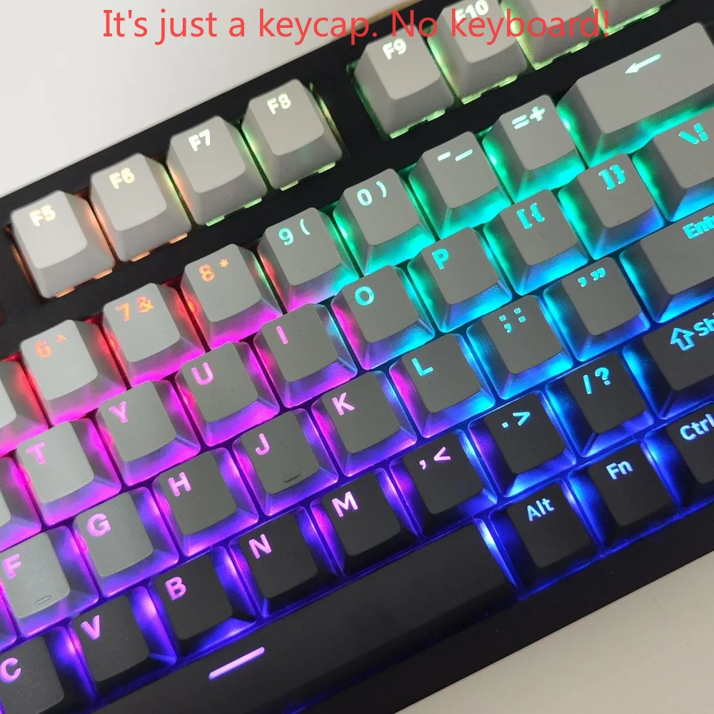 Teclas con gradiente de 134 teclas, OEM PBT, transmisión de luz grabada, personalidad para interruptor Mx, teclas de teclado mecánico con luz LED - imagen 3