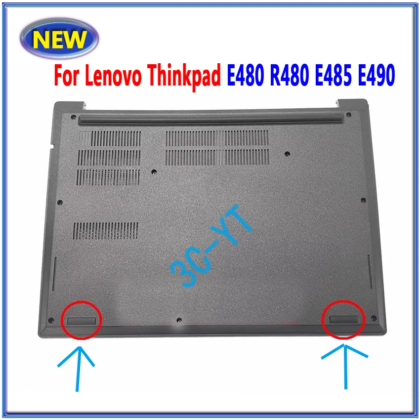 Almohadilla de goma para ordenador portátil, color gris negro, para Lenovo Thinkpad E480 R480 E485 E490 E495, cubierta inferior para pies con cinta de doble cara, 2 uds.