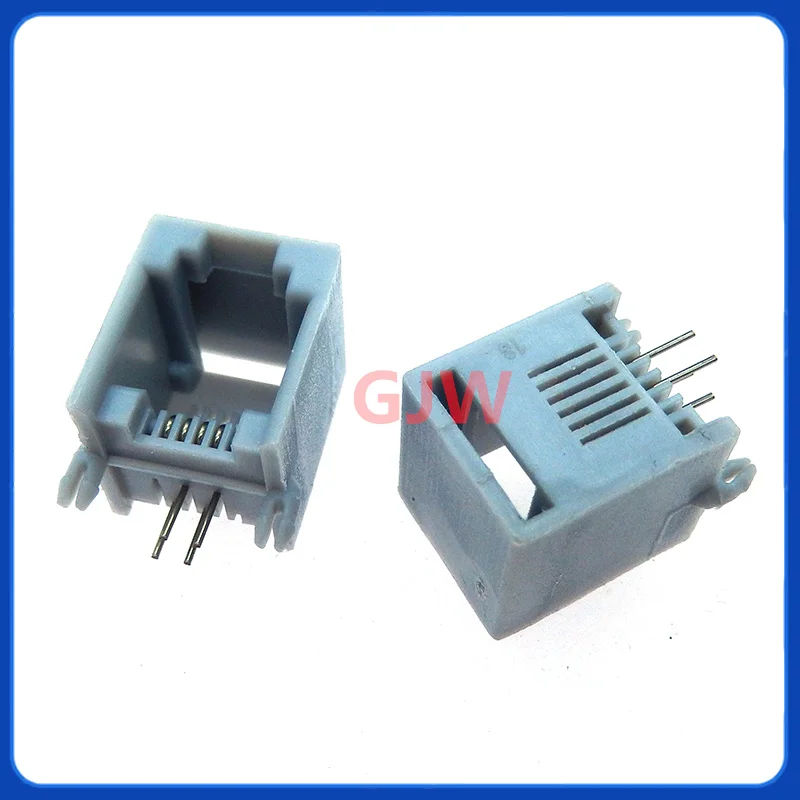 10 Uds. Enchufe de teléfono RJ11 negro 6P4C 6P4 enchufe Horizontal ángulo recto cabeza de cristal asiento hembra - imagen 5