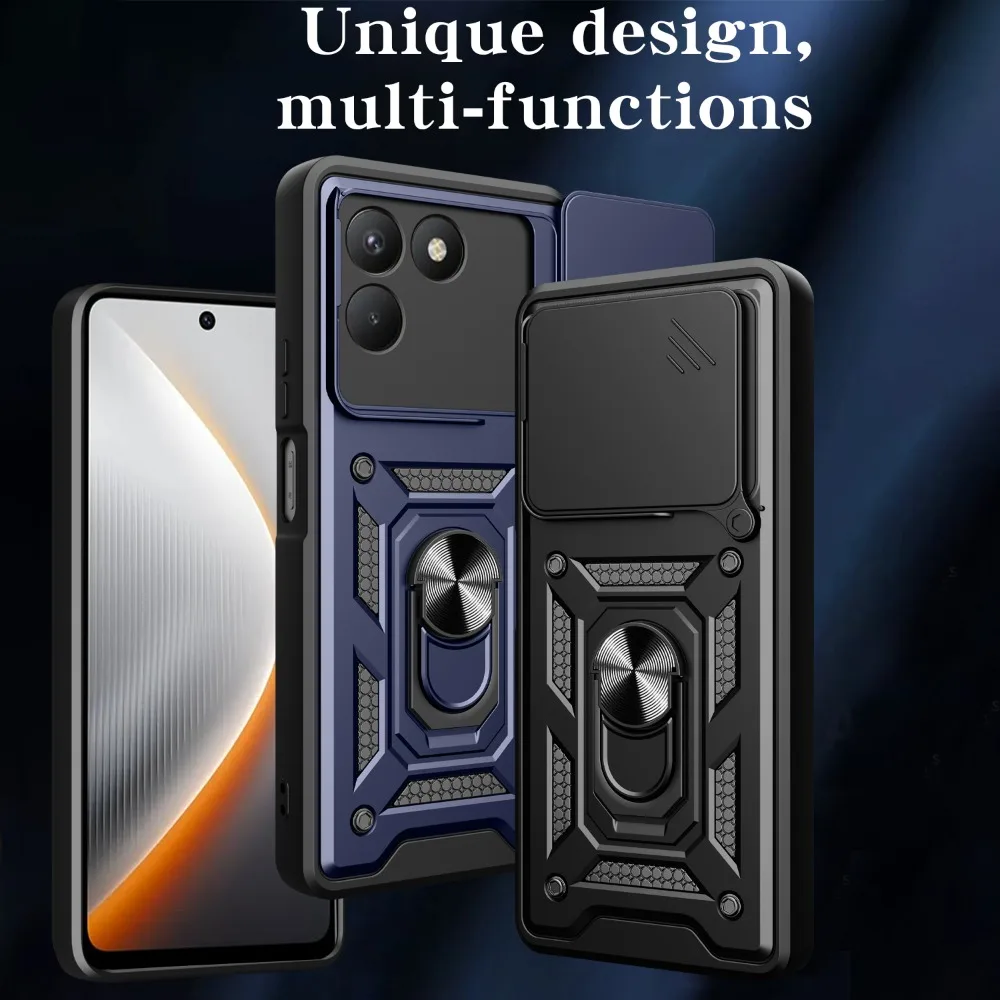 Armadura Funda para Tenco pova 7 4G Funda deslizante Cámara protección anillo soporte a prueba de golpes Funda trasera - imagen 2