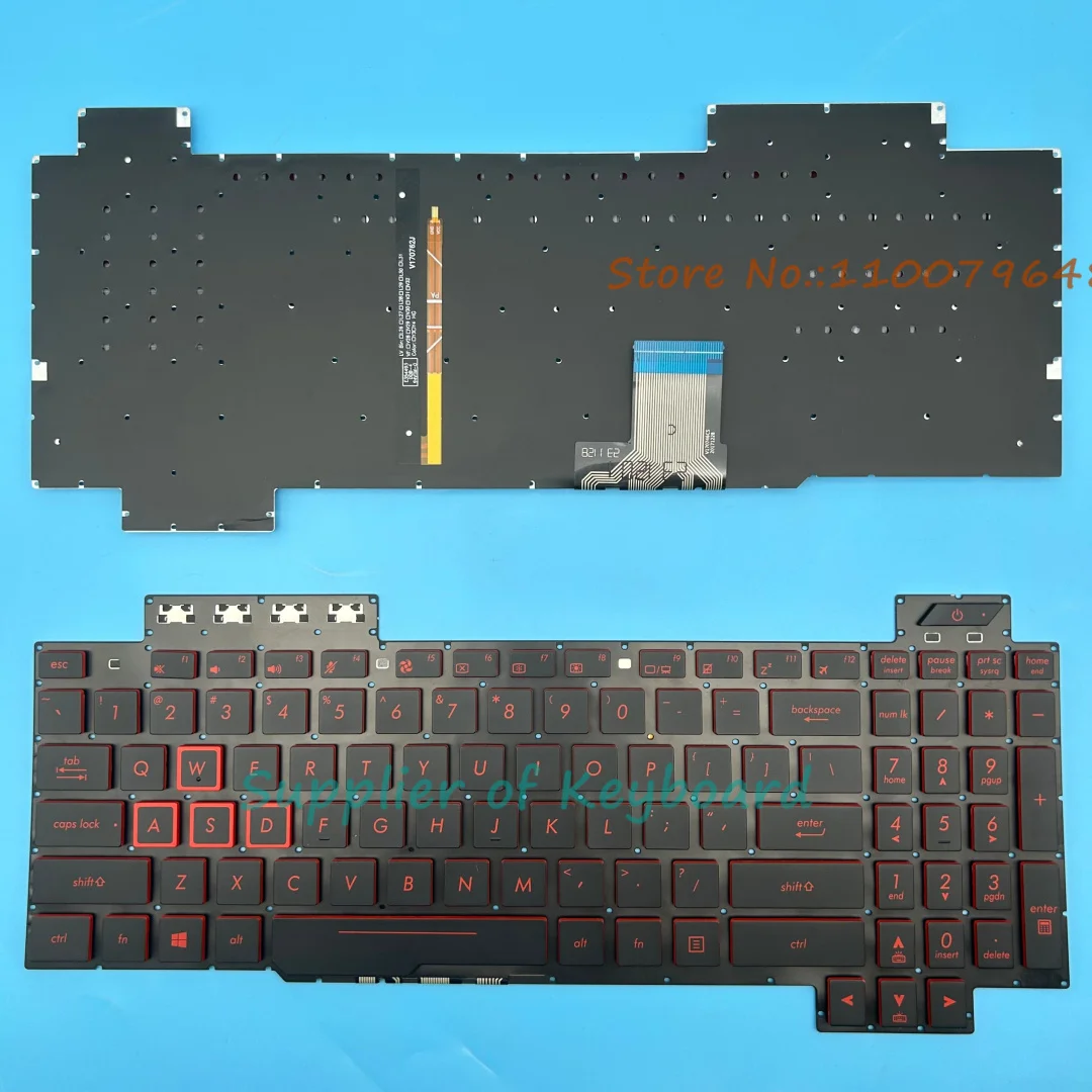 Nuevo teclado latino español/inglés para portátil Asus TUF Gaming FX504 FX504GD FX504GE FX504GM retroiluminado rojo - imagen 2