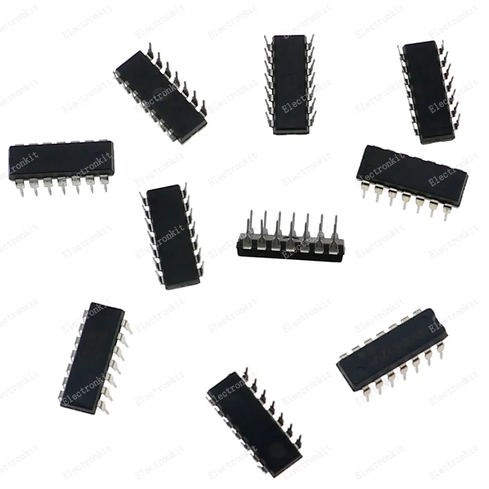 50 Uds., 10 valores cada una, 5 uds., caja de kit de Chip DIP IC 74HC00 74HC02 74HC04 74HC08 74HC14 74HC32 74HC74 74HC86 74HC125 74HC132 - imagen 4