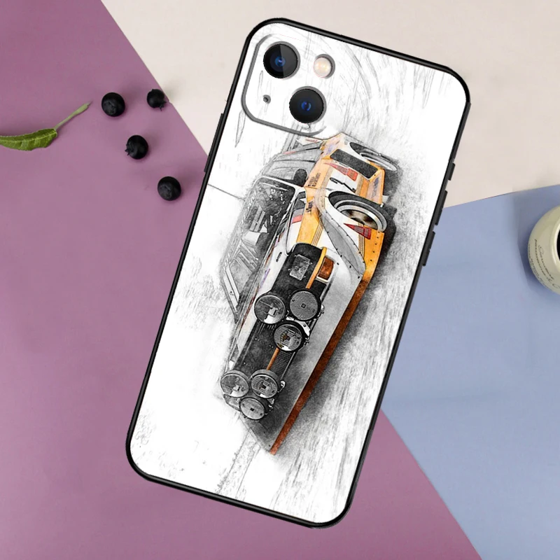 Funda con ilustración de coche de rally para iPhone 14 13 11 12 16 15 Pro Max 12 13 Mini X XR XS MAX 7 8 14 16 15 Plus contraportada - imagen 2